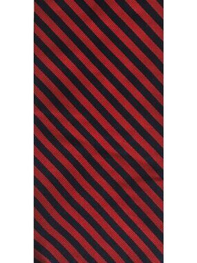 Huntington Necktie Red Black Diagonal Stripes 100% Silk 3.75 in Wide 56 in Long
